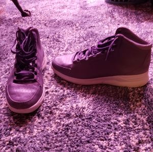 Under Armor purple leather sneakers